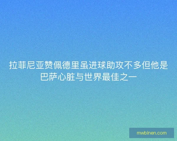 拉菲尼亚赞佩德里虽进球助攻不多但他是巴萨心脏与世界最佳之一