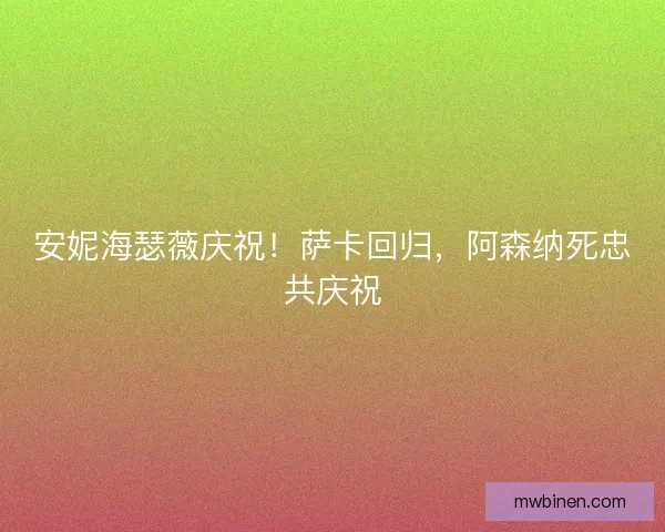 安妮海瑟薇庆祝！萨卡回归，阿森纳死忠共庆祝