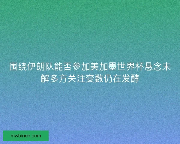 围绕伊朗队能否参加美加墨世界杯悬念未解多方关注变数仍在发酵