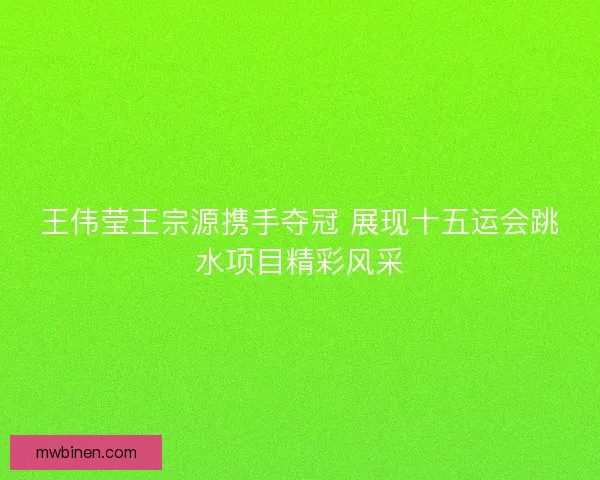 王伟莹王宗源携手夺冠 展现十五运会跳水项目精彩风采
