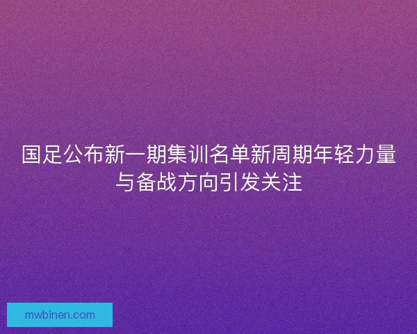 国足公布新一期集训名单新周期年轻力量与备战方向引发关注