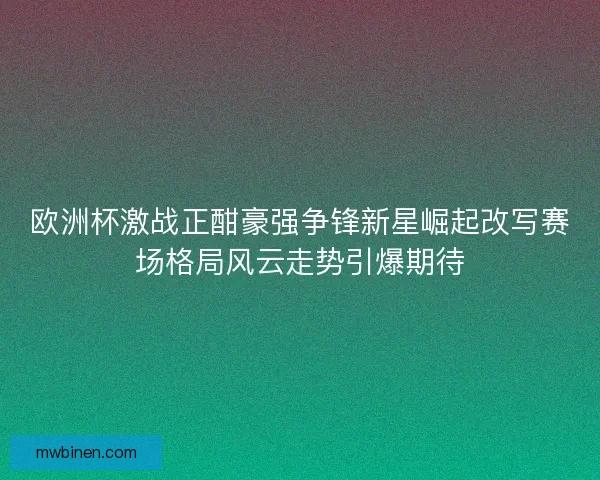 欧洲杯激战正酣豪强争锋新星崛起改写赛场格局风云走势引爆期待 欧洲杯激战正酣豪强争锋新星崛起改写赛场格局风云走势引爆期待
